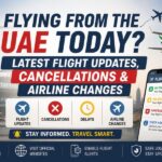UAE flight updates showing delays, cancellations, and airline schedule changes for departing passengers.